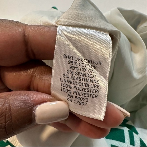 Banana Republic Factory Pencil Skirt Green White Geometric Print Size 0 - Picture 7 of 11